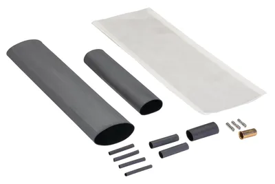 EMK-XS heat shrink splice consisting of butt-splice terminals and heat shrink tubing.