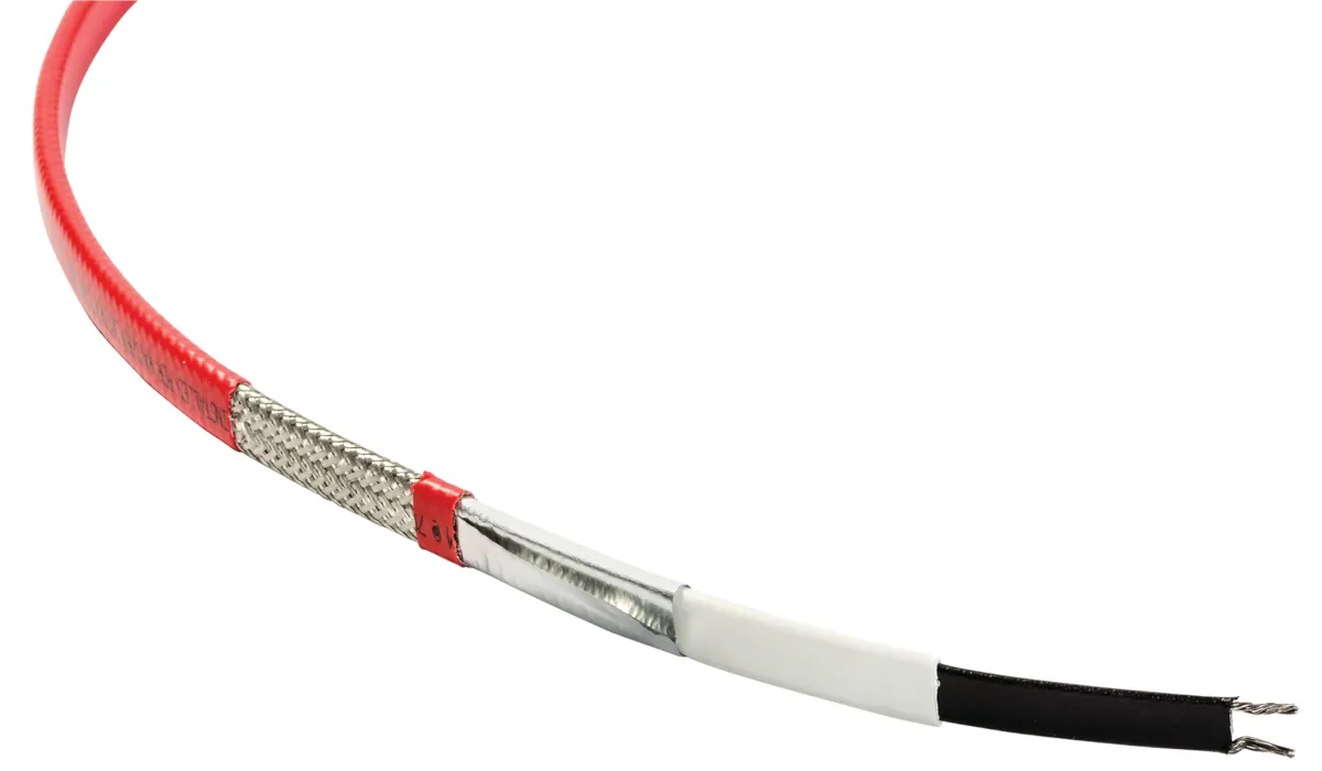 HWAT-R 12W/m self-regulating cable for temperature maintenance prepared for installation.