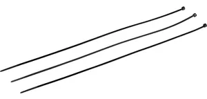 Three KBL-10 black cable ties side by side.